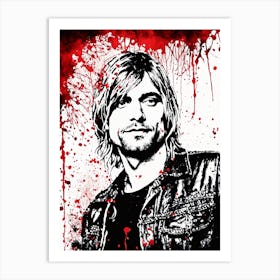 Kurt Cobain Portrait Ink Painting (10) Art Print