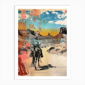 Big Sky Country Cowboy Collage 7 Art Print