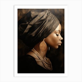 African Woman In Turban 6 Art Print