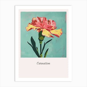 Carnation 1 Square Flower Illustration Poster Art Print