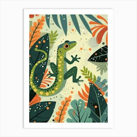 Lizard Modern Gecko Illustration 1 Art Print