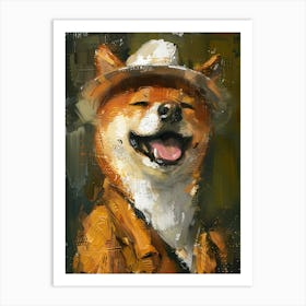 Oil Painting Smiling Shiba Inu 19 Art Print