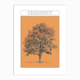 Chestnut Tree Minimalistic Drawing 2 Poster Art Print