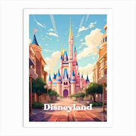 Disneyland Theme Park Magical Kingdom Modern Travel Art Art Print