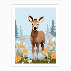 Baby Animal Illustration  Moose 4 Art Print