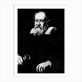 Galileo Galilei Black In White Art Print