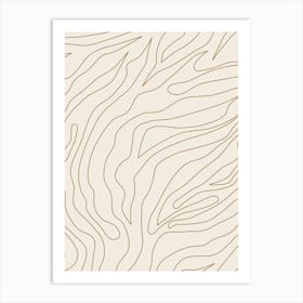 Minimal Abstract Cream White And Gold Art Print