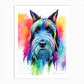 Giant Schnauzer Rainbow Oil Painting Dog Art Print