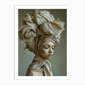 Turban in a womans head Art Print