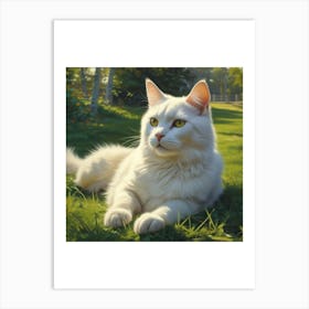 White Cat Art Print