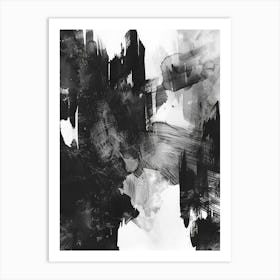 Abstract Black And White Painting 6 Art Print