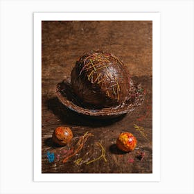 Easter Egg On A Wooden Table Art Print