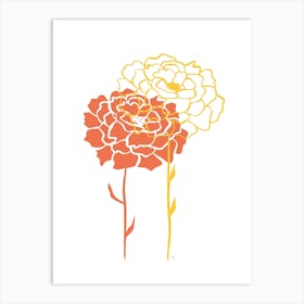 Orange Peonies Art Print