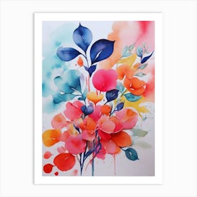 Watercolor Flowers 7 Art Print