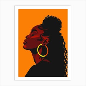 Portrait Of A Woman With Hoop Earrings 1 Art Print