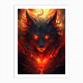Wolf Inferno 1 Art Print