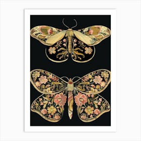 Dark Butterflies William Morris Style 2 Art Print