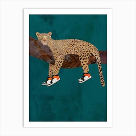 Leopard In Sneakers Art Print