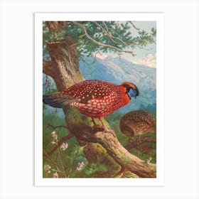 Vintage Pheasants Art Print