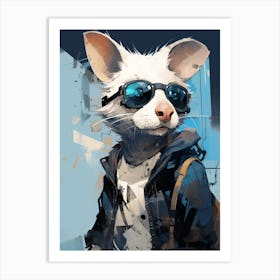 Graffiti Illustration Of A Cute White Possum 2 Art Print