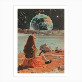 Girl In Space Art Print