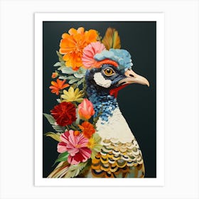 Bird With A Flower Crown Pheasant 5 Art Print