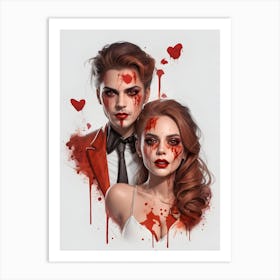 Vampire Couple Art Print