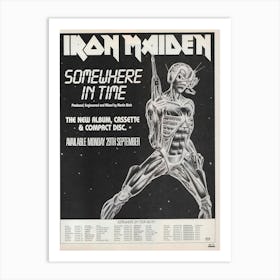 Iron Maiden Somewhere In Time Tour 1987 Poster Art Print