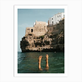 Polignano Handstand In The Ocean Art Print