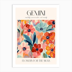 Flowers For The Signs Gemini 2 Zodiac Sign Art Print