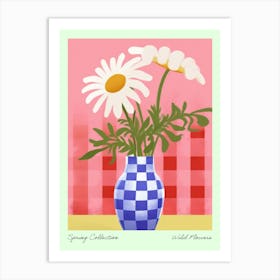 Spring Collection Wild Flowers Blue Tones In Vase 4 Art Print