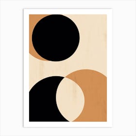 Illusory Edges; Beige Mid Century Abstractions Art Print