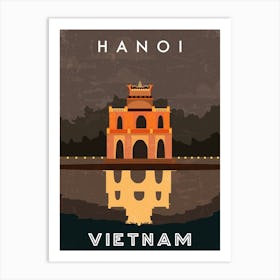 Hanoi, Vietnam — Retro travel minimalist poster 1 Art Print