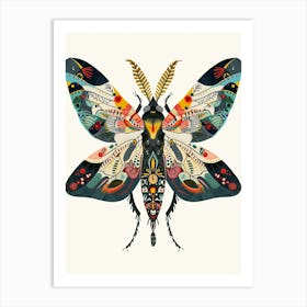 Colourful Insect Illustration Firefly 5 Art Print