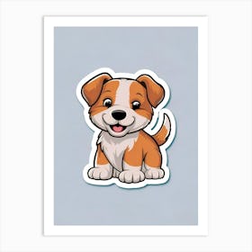 Cute Dog Sticker Art Print