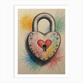 Heart Lock 9 Art Print