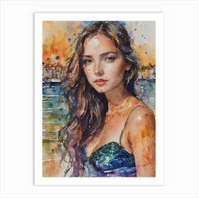 Watercolor Of A Woman 11 Art Print