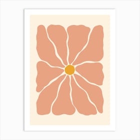 Abstract Flower 01 - Peach Art Print