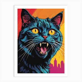 Cat Portrait Pop Art Style (3) Art Print