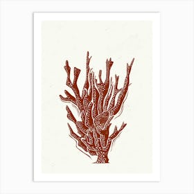 017 Coral Linocut Art Print