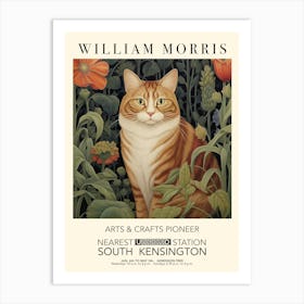 William Morris Print Exhibition Poster Tabby Cat Art Print