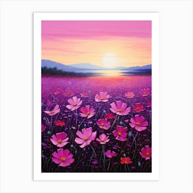 Sunset Pink Cosmos Art Print