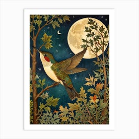 William Morris Hummingbird At Night Art Print