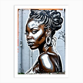 Graffiti Mural Of Beautiful Black Woman 378 Art Print