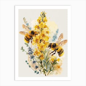 Andrena Bee Storybook Illustration 28 Art Print