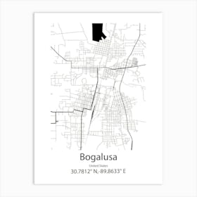 Bogalusa,United States Minimalist Map Art Print