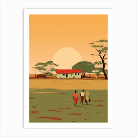 Zambia Travel Illustration Art Print