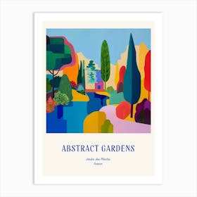 Colourful Gardens Jardin Des Plantes France 1 Blue Poster Art Print