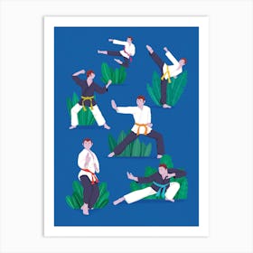 Martial Arts Poses Self Care Art Print