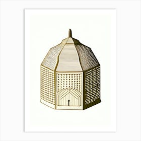 Beehive Gold 2 Vintage Art Print